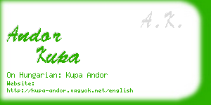 andor kupa business card